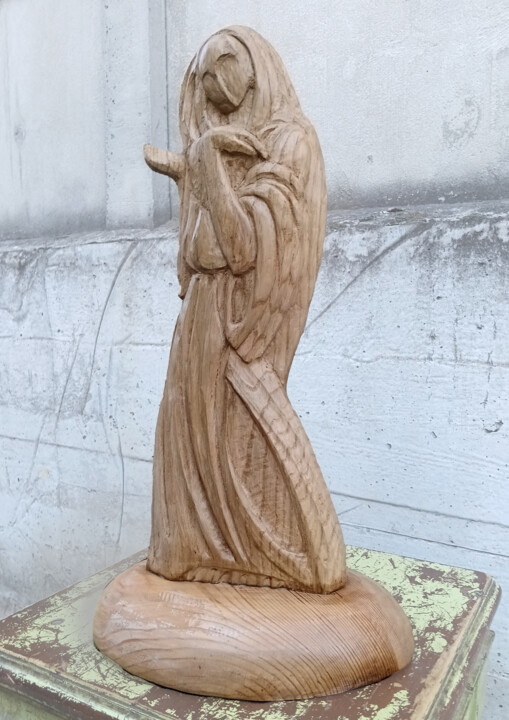 Sculpture intitulée "Веста" par Vladyslav Kolomoiets, Œuvre d'art originale, Bois