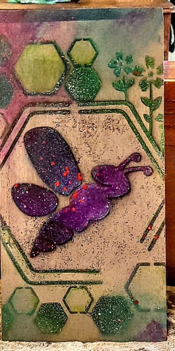 Neon Nectar 绘画, 12x6 in