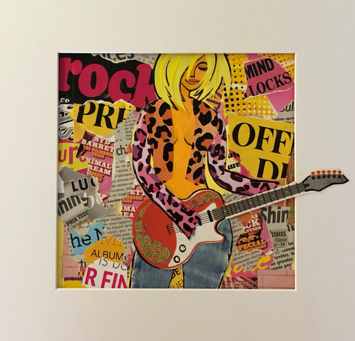 Collages titled "Léa Nirvana" by Franck Truffaut, Original Artwork, Collages Mounted on Cardboard
