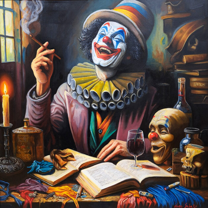 " Il teatro della vita " 绘画, 27.6x27.6 in