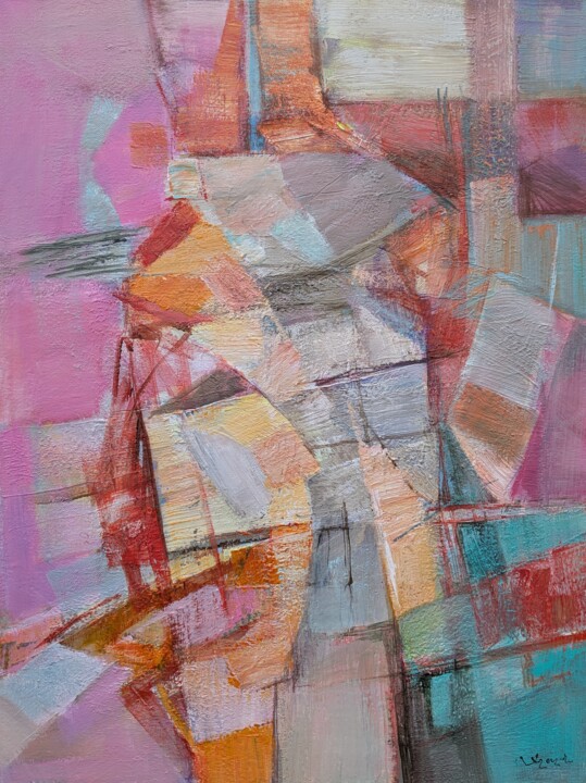 Malerei mit dem Titel "Pink OWX" von Armen Ghazayran (Nem), Original-Kunstwerk, Acryl
