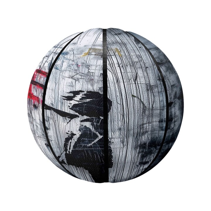 Digital Arts titled "Banksy and basketba…" by Frédéric Font (Chroma), Original Artwork, Leather