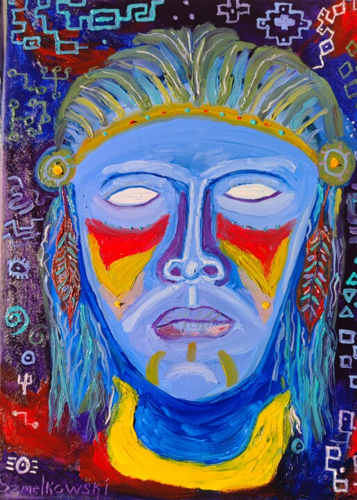 Warrior Painting, 15.8x11.8 in