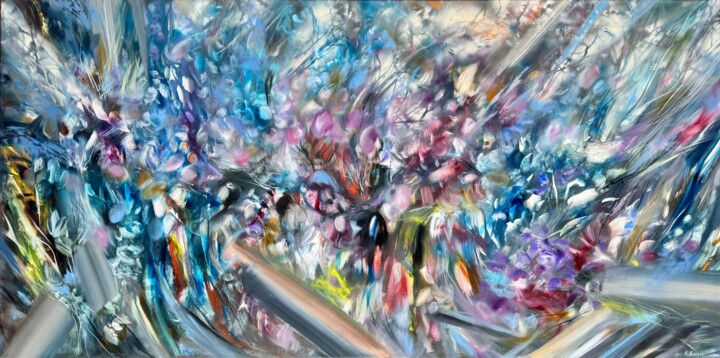 Garden Bloom I 绘画, 36x72 in