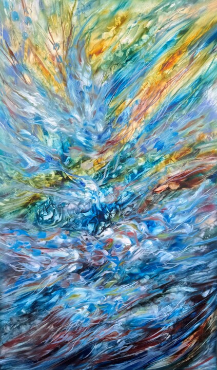 Water Reflections II Malarstwo, 60x36 in