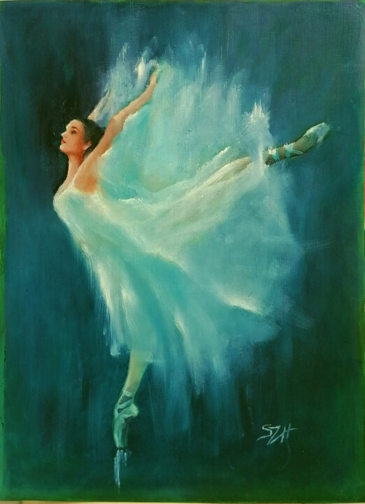 Painting titled "Ballet dancer 253" by Susana Zarate Harris, Original Artwork, Oil