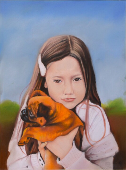 Bambina pensierosa Tekening, 15,8x11,8 in