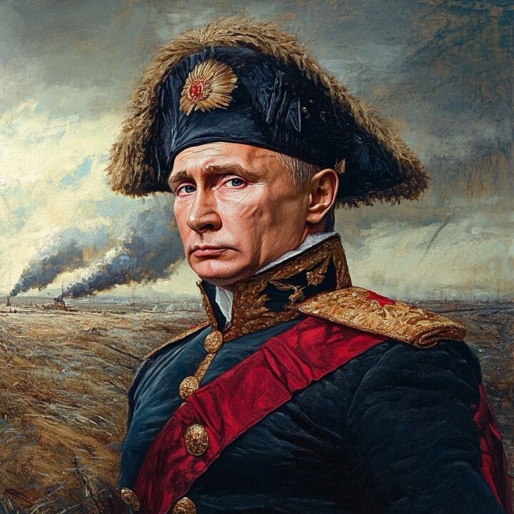 Стильная картина маслом в дом Путин в образе Наполеона Картина, 23,6x23,6 in