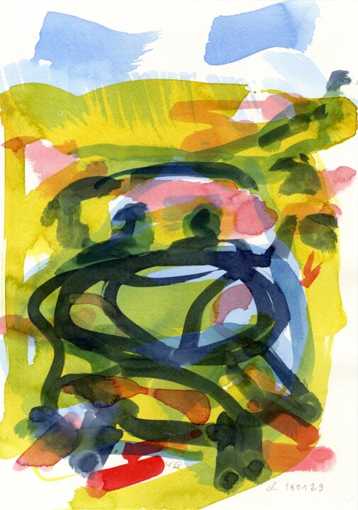 Auto/Selbster (160129.3) Ζωγραφική, 13,4x9,5 in