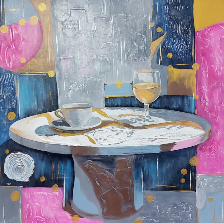 № 5 "Мнения" 绘画, 27.6x27.6 in
