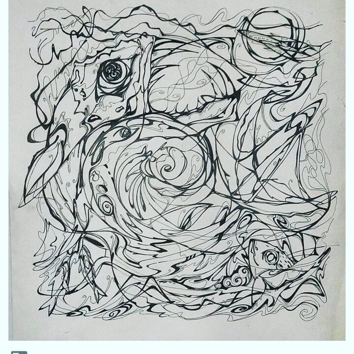 The chimera 绘画, 19.7x19.7 in