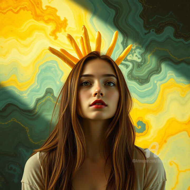 Fotografie getiteld "Liberty" door Davina Dugnas, Origineel Kunstwerk, Gemanipuleerde fotografie Gemonteerd op Frame voor ho…