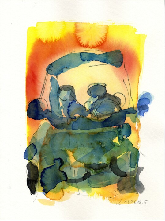 Auto/Selbster (150618.5) 绘画, 12.6x9.5 in