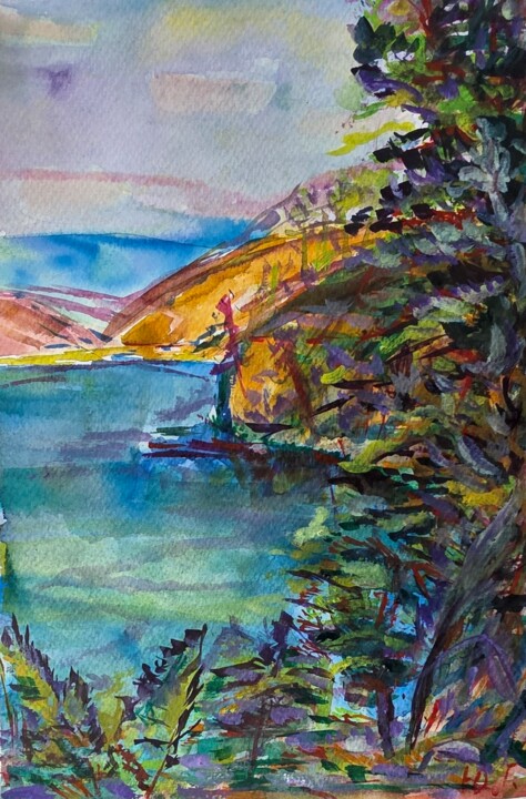 "The Shore by the Sl…" başlıklı Resim Yuliya Gündoğan (ostbiju_art) tarafından, Orijinal sanat, Suluboya