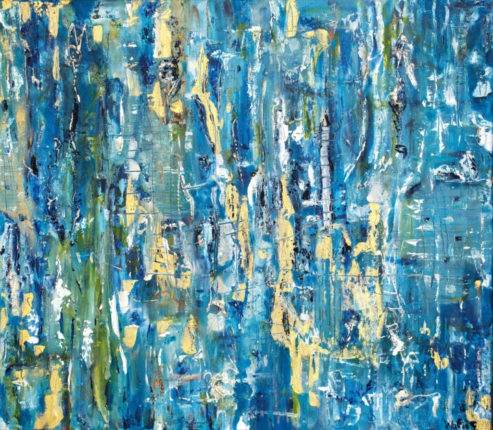 Malarstwo zatytułowany „Dreamin” autorstwa Wafa El Hilali, Oryginalna praca, Akryl Zamontowany na Drewniana rama noszy