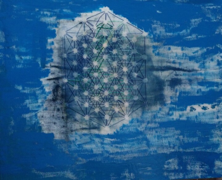 Textile Art titled "Comunidad Equilibra…" by K. María T.G., Original Artwork, Embroidery