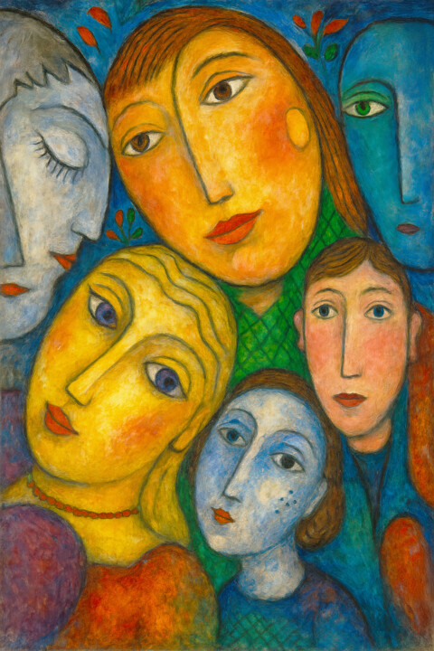 Visages pensifs Digital Arts, 23.6x15.8 in