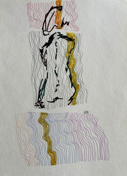Tekening getiteld "1&*7 / A Vanishing…" door Leni Smoragdova, Origineel Kunstwerk, Marker