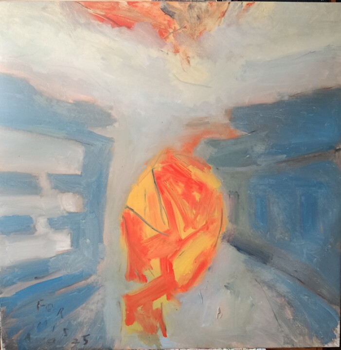 Soccer Ball - April 2025- Pittura, 35,4x35,4 in