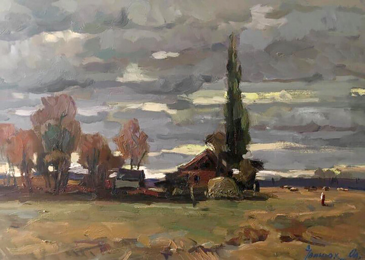 Evening cold Pittura, 19,7x27,6 in