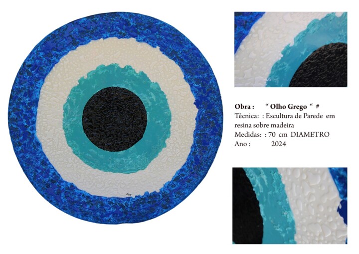 Sculpture titled "Olho Grego" by José Luis Pilotto, Original Artwork, Acrylic