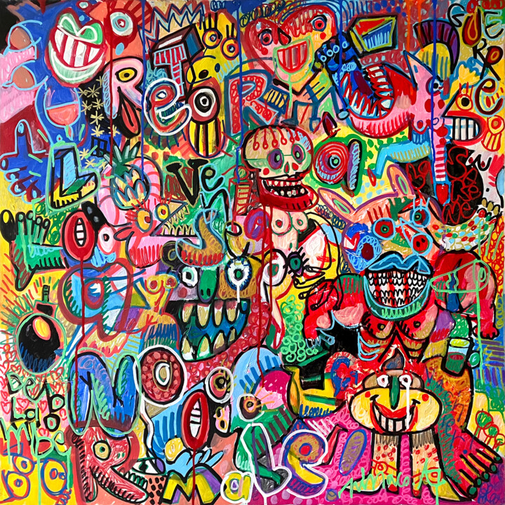 Retour à l'anormale 绘画, 31.5x31.5 in
