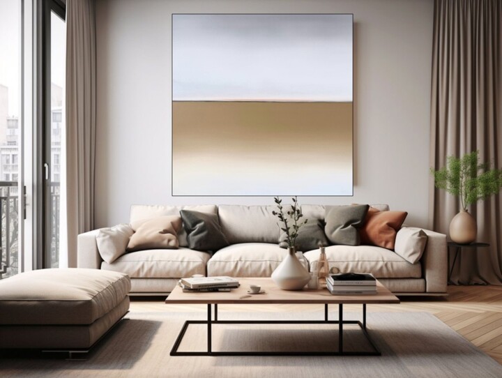 Painting titled "Horizon of Emotions…" by Larissa Uvarova, Original Artwork, Oil