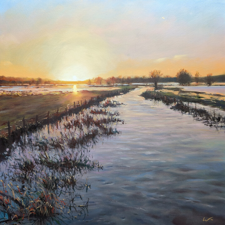 Schilderij getiteld "Flooded Eythrope" door Wolfango Chiappella, Origineel Kunstwerk, Olie