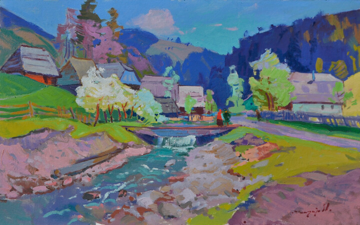 Schilderij getiteld "Tenderness of Mount…" door Alexander Shandor, Origineel Kunstwerk, Olie