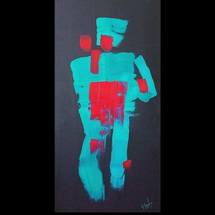 Peinture intitulée "ERRANCE TOPOLOGIQUE" par Hab Le Hibou, Œuvre d'art originale, Acrylique