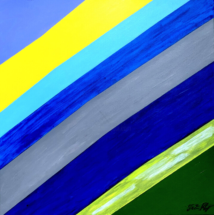Painting titled "Seascape" by Irina Rabeja, Original Artwork, Acrylic Mounted on Wood Stretcher frame