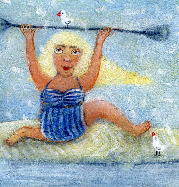 А водичка теплая? Painting, 3.9x3.9 in