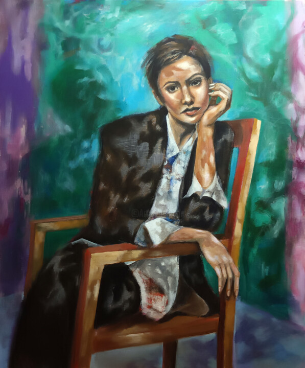 Painting titled "Przebłyski" by Maria Kucia-Albin, Original Artwork, Acrylic Mounted on Wood Stretcher frame