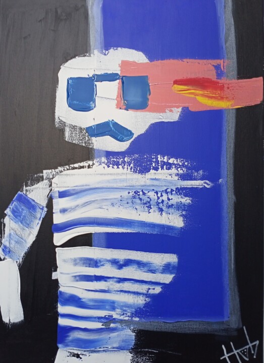 Peinture intitulée "HAB AUTOPORTRAIT" par Hab Le Hibou, Œuvre d'art originale, Acrylique