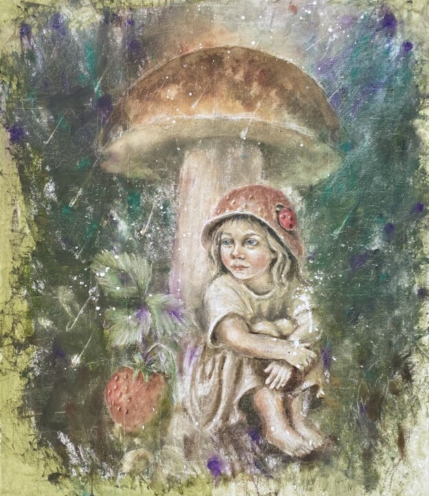 제목이 "Mushroom Rain"인 미술작품 Natalia Pettersson로, 원작, 기름