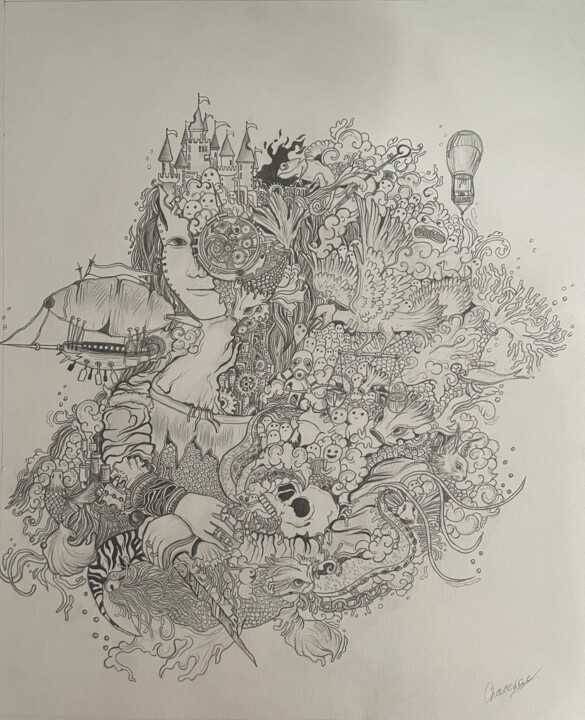 Мона Лиза Рисунок, 19,7x16,5 in