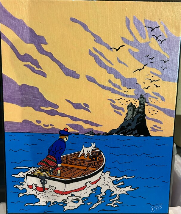 L île noire 绘画, 11.8x9.5 in