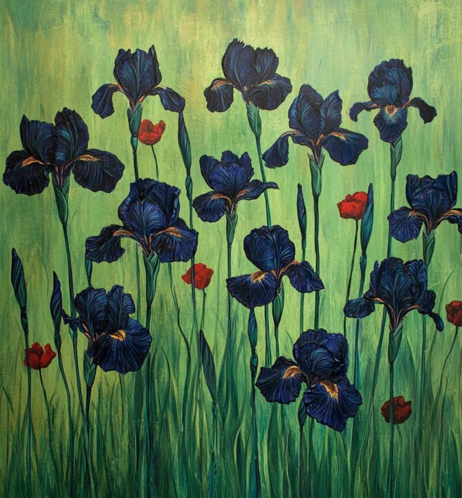 Digital Arts titled "Poppies" by Olga Poruchikova, Original Artwork, AI generated image