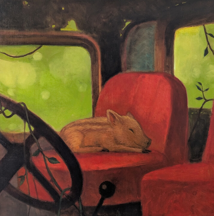 Marcassin à l'abri 绘画, 35.4x35.4 in
