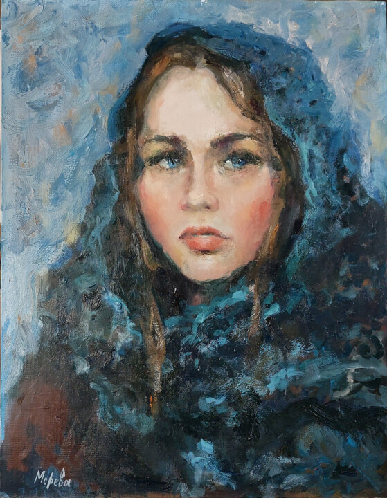 Portrait of Grushenka based on Dostoevsky's "The Brothers Ka Schilderij, 17,7x13,8 in