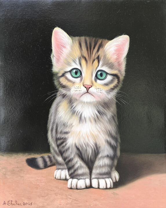Innocence in Emerald Eyes Malarstwo, 11,8x9,5 in