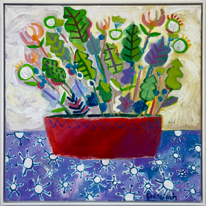 Painting titled "Halt den Moment fes…" by Fredi Gertsch, Original Artwork, Acrylic Mounted on Wood Stretcher frame
