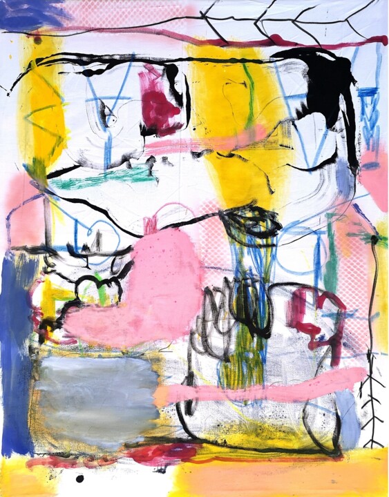 Painting titled "Landscape" by Massimo Quadrelli, Original Artwork, Acrylic