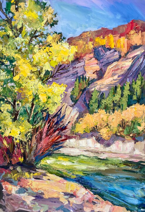 Осінь в горах 绘画, 35.4x23.6 in