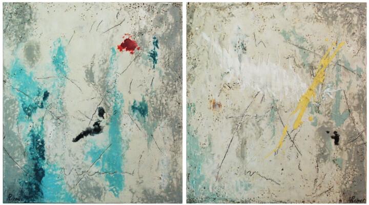 Schilderij getiteld ""Feeling Of Infinit…" door Rumen Spasov, Origineel Kunstwerk, Encaustiek Gemonteerd op Houten paneel