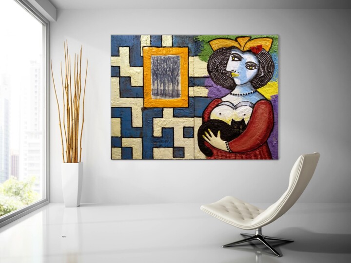 ЗЕРКАЛЬНЫЙ ЛАБИРИНТ Schilderij, 48x63 in