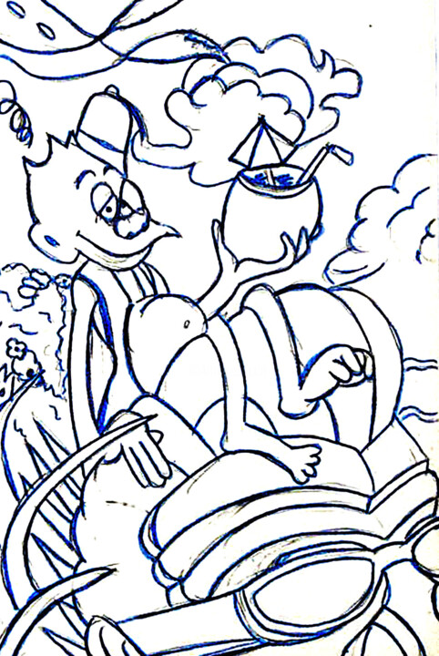 Le singe qui fait la fête 图画, 11.8x7.9 in