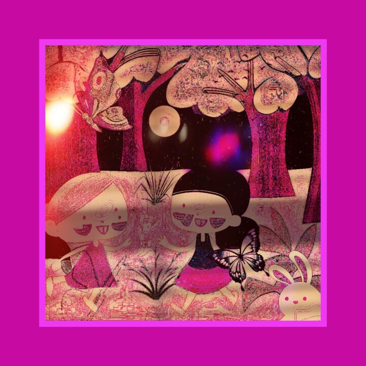 Collection" les deux filles" 7 数字艺术, 13.8x13.8 in