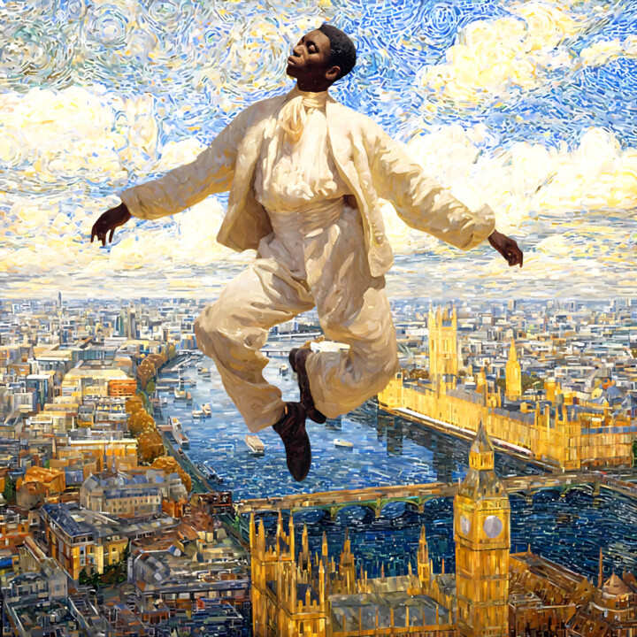 Flight over London Цифровое искусство, 39,4x39,4 in