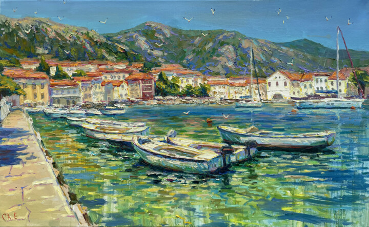 Jetty by the sea Schilderij, 19,6x31,4 in